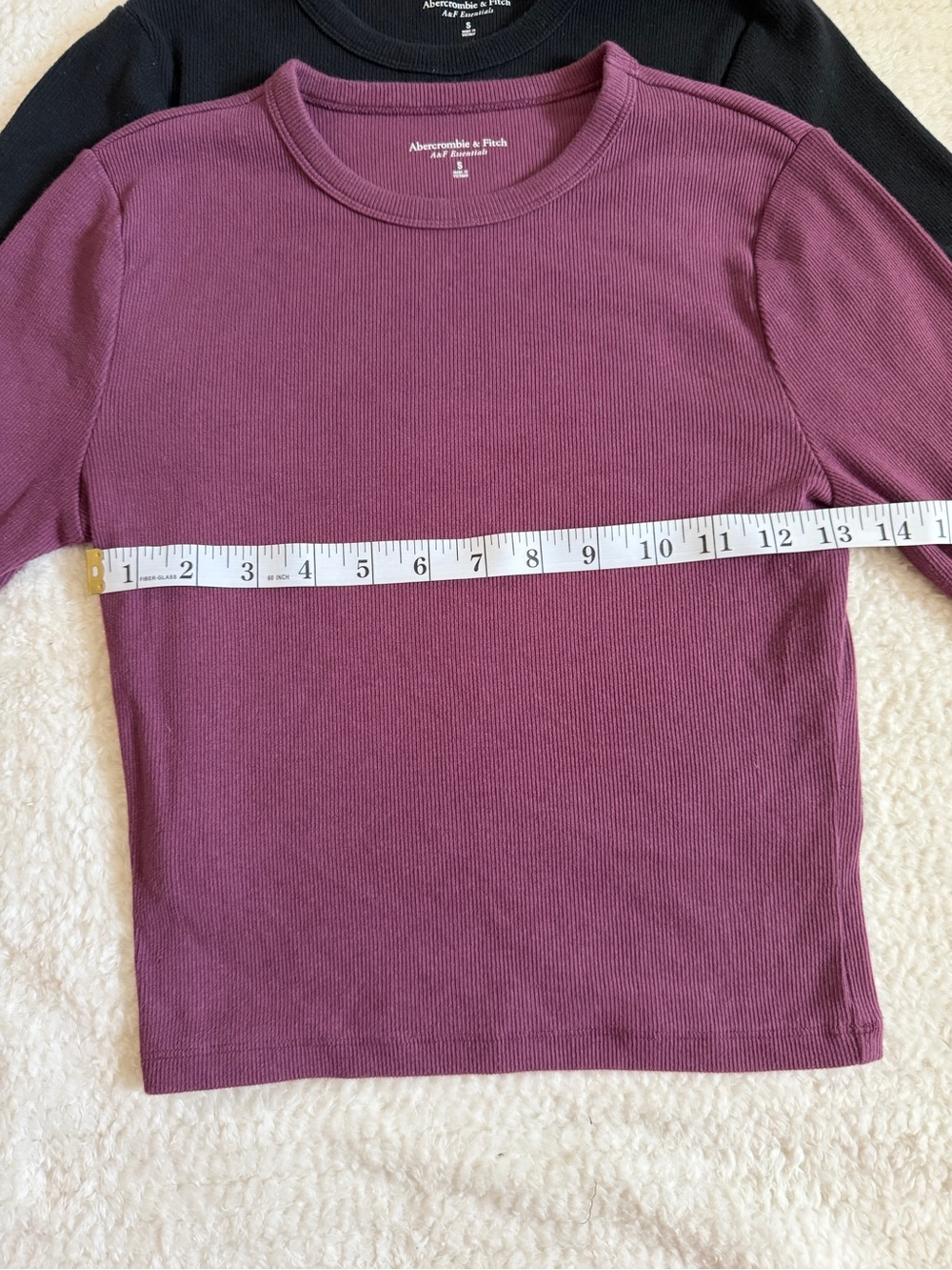 Abercrombie & Fitch Women's Long Sleeve Ribbed Crew - Plum & Black Bundle - Picture 3 of 4